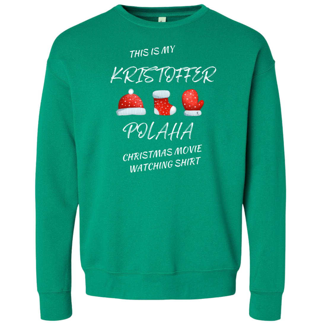 Kristoffer Polaha Christmas Movie Watching Shirt Red and White Print