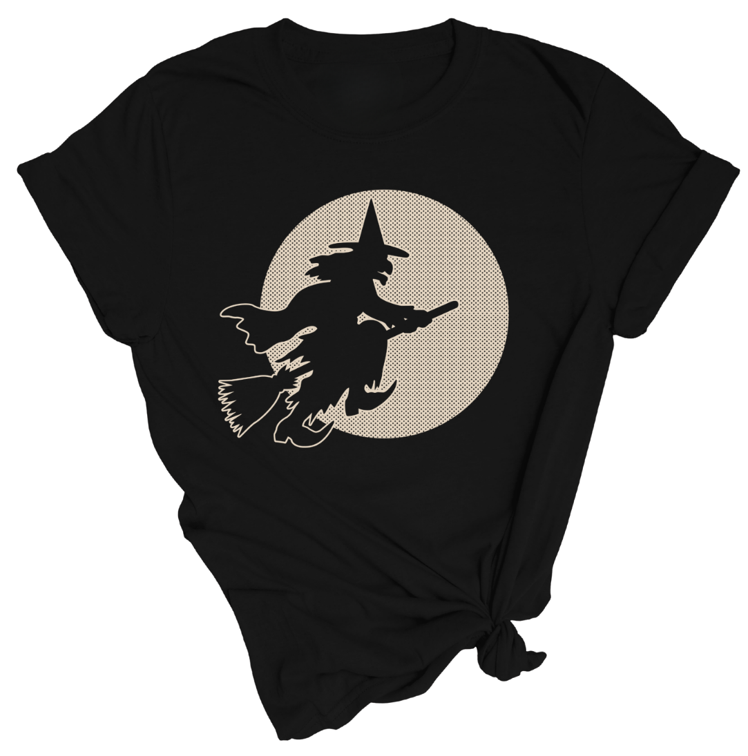 Witch and the Moon Retro Print