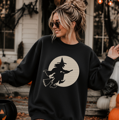 Witch and the Moon Retro Print