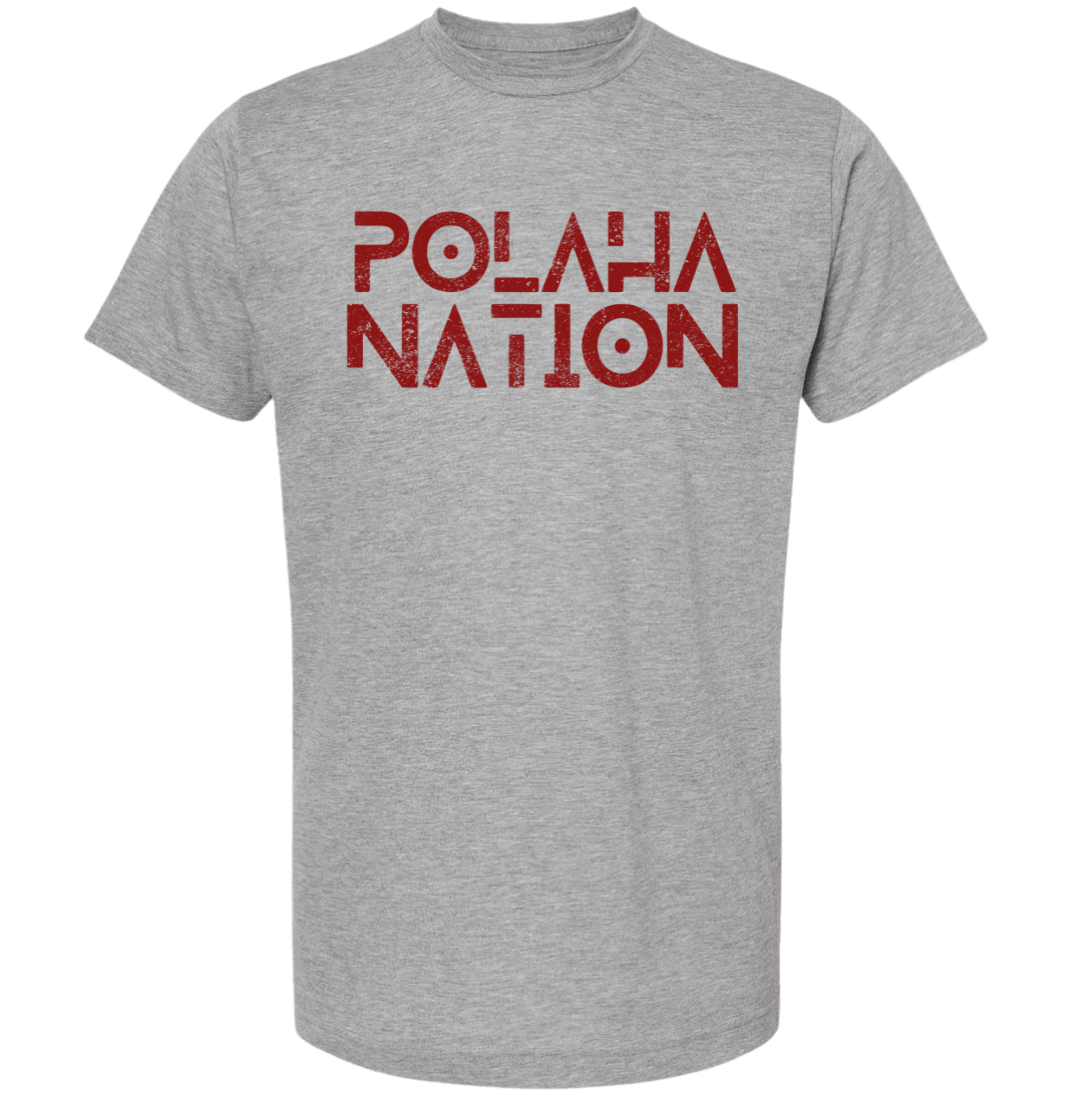 Polaha Nation Stacked Distressed Cardinal Red