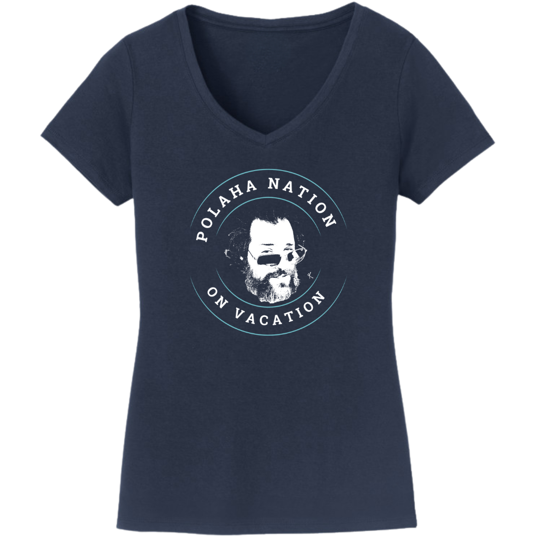 Polaha Nation On Vacation Blue and White Print