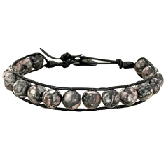 Jewels For Hope Grey Stone Leather Wrap Bracelet ASO Will Kemp