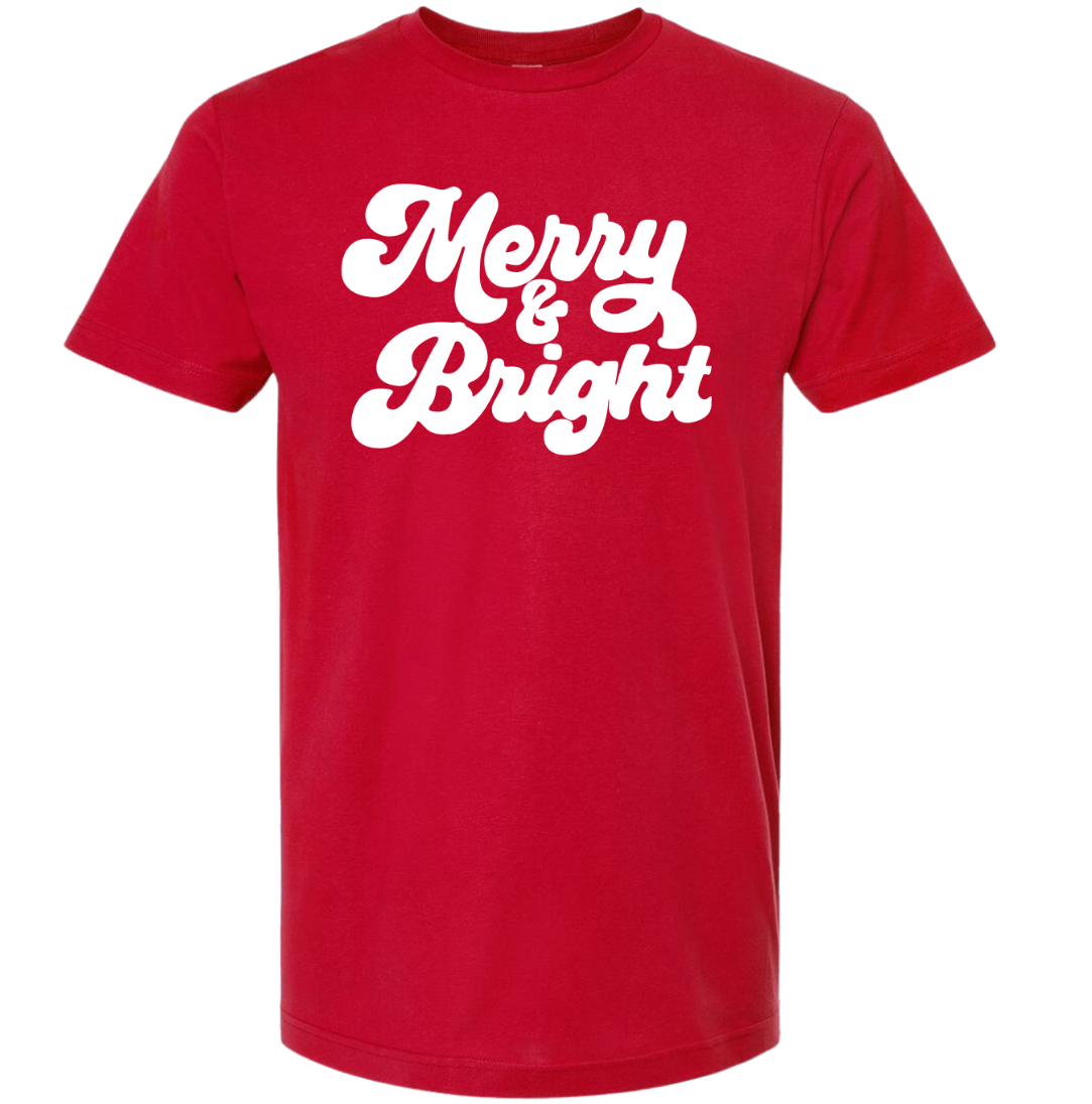Merry and Bright White Print