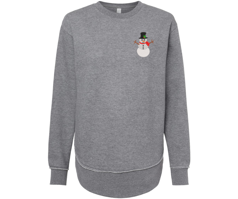 Snowman Embroidered Patch Sweatshirt