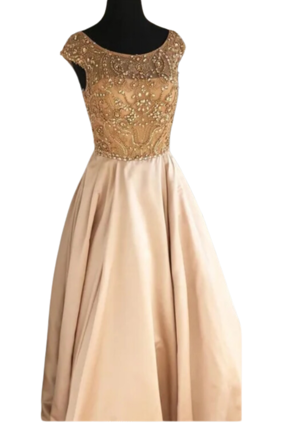 Champagne Gold Beaded Gown As Seen on Hallmark - Size 8