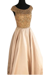 Champagne Gold Beaded Gown As Seen on Hallmark - Size 8