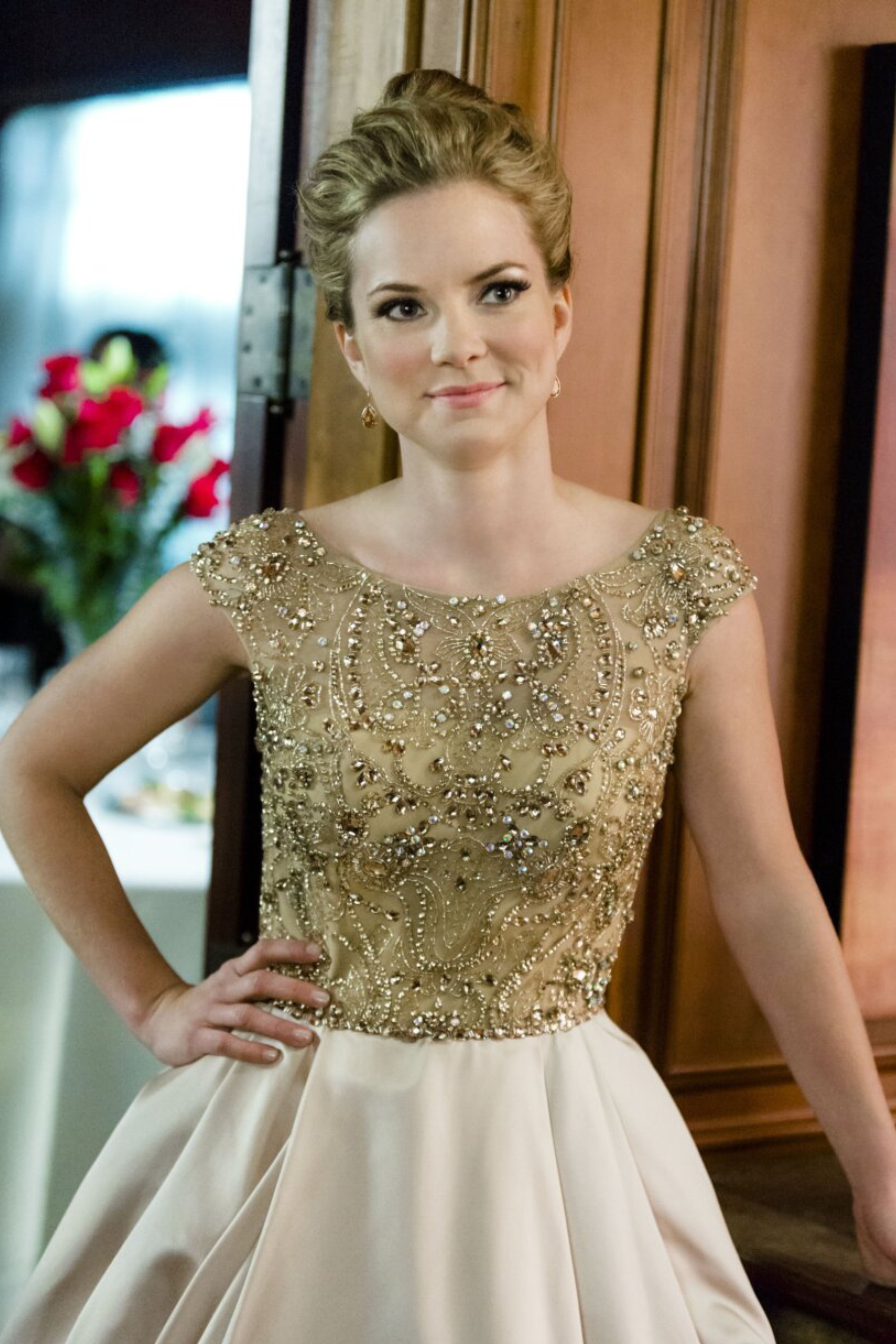 Champagne Gold Beaded Gown As Seen on Hallmark - Size 8