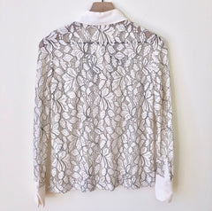 Button Down Floral Lace Blouse As Seen on Hallmark - Size 6