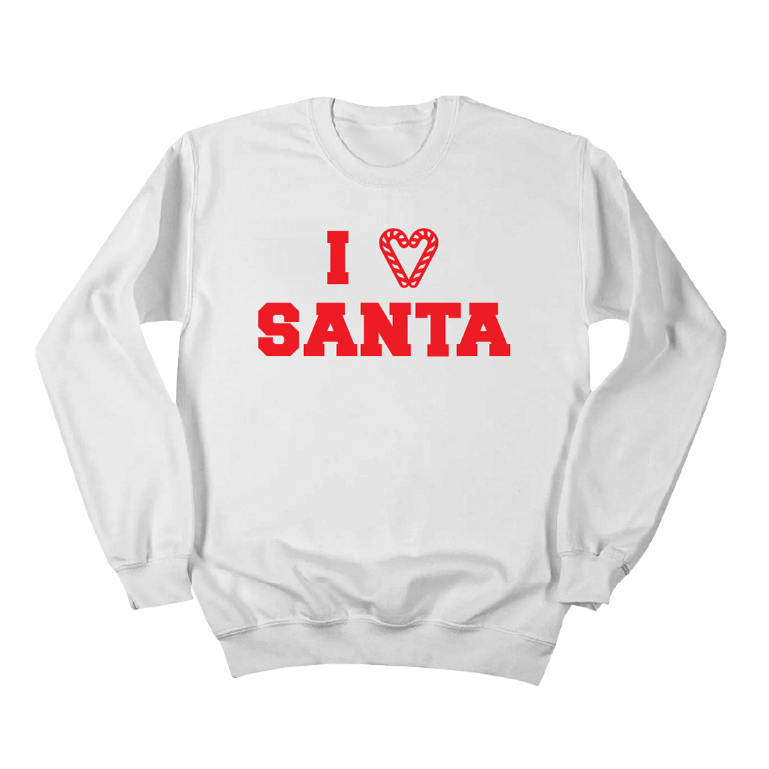 I Love Santa Candy Cane Heart Red Ink