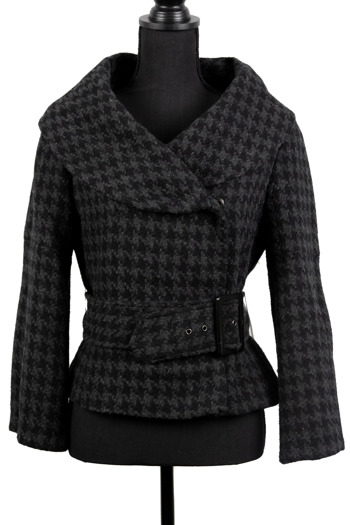 Houndstooth Bell Sleeve Belted Jacket As Seen on Hallmark - Size 6