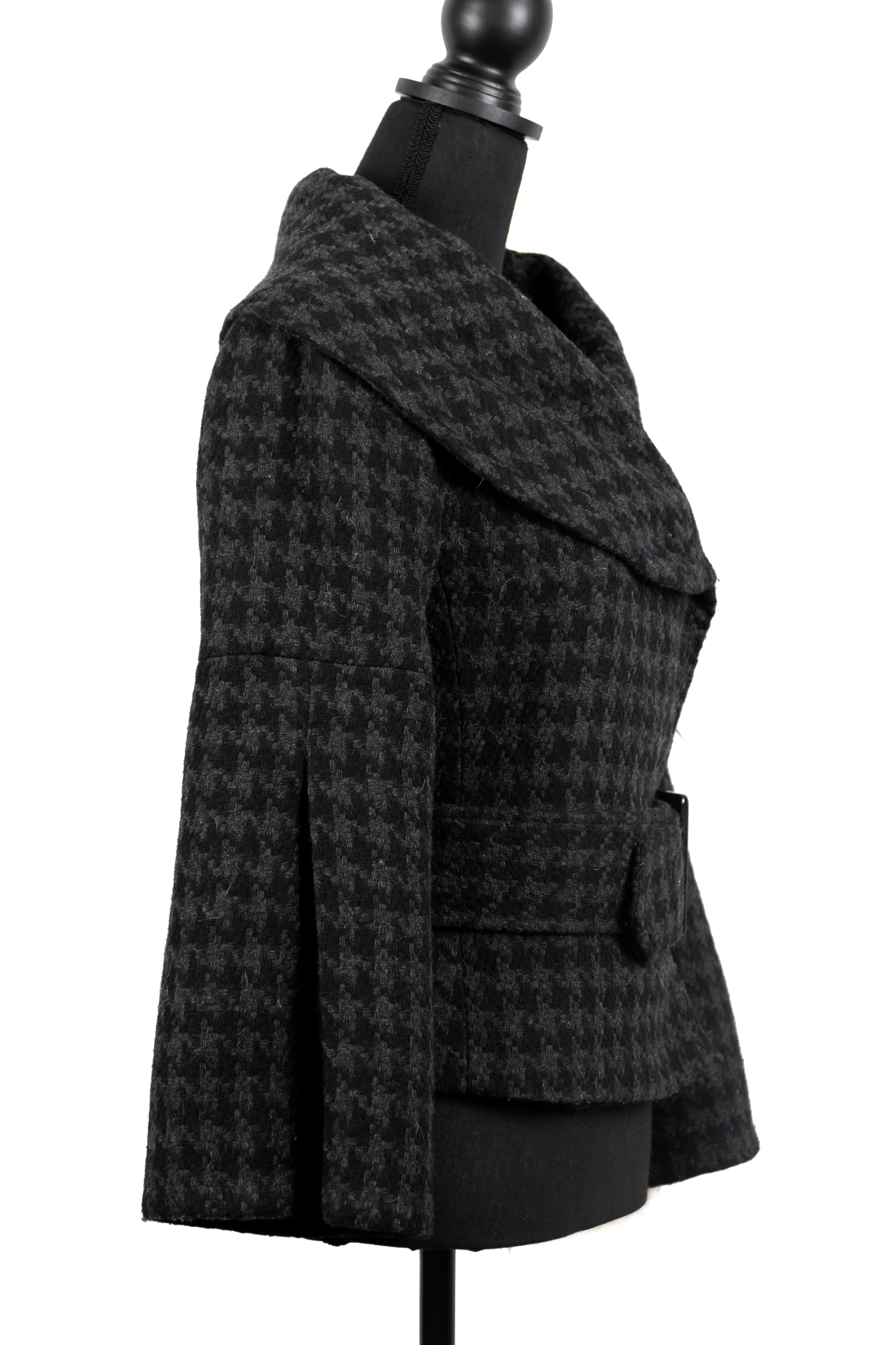 Houndstooth Bell Sleeve Belted Jacket As Seen on Hallmark - Size 6