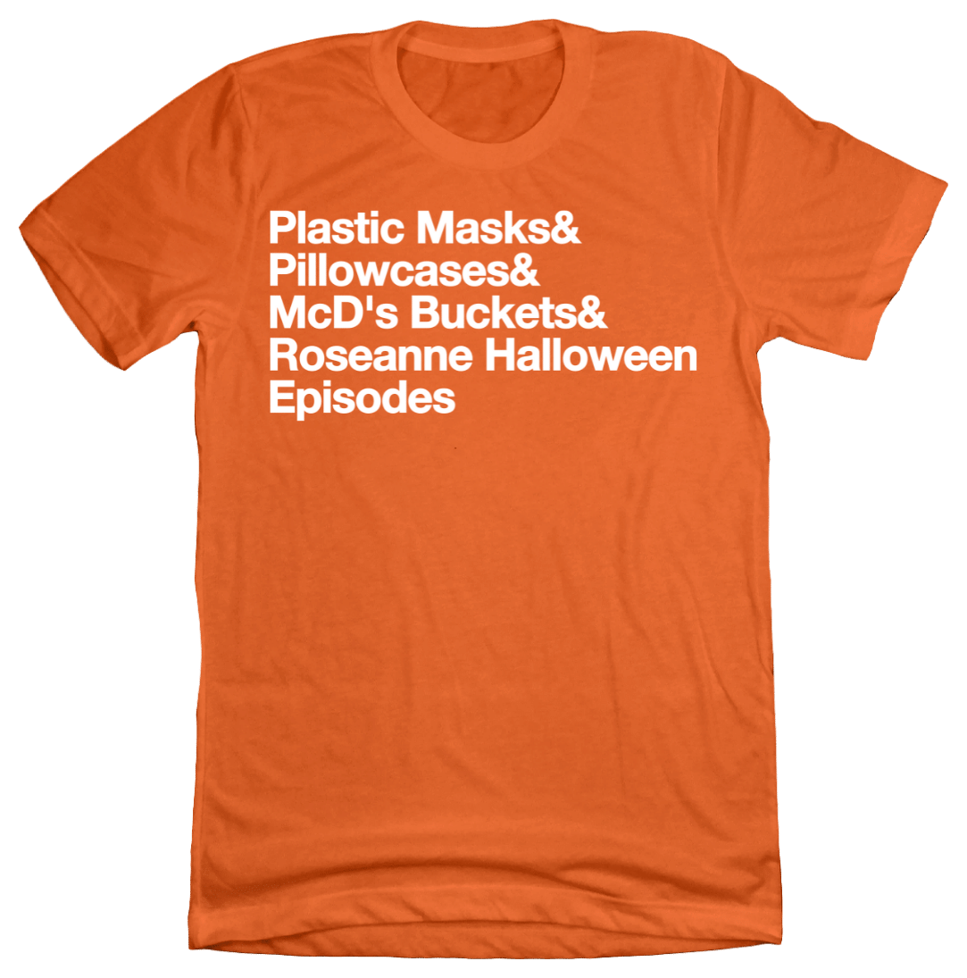 80s Halloween List T-shirt Orange Dressing Festive