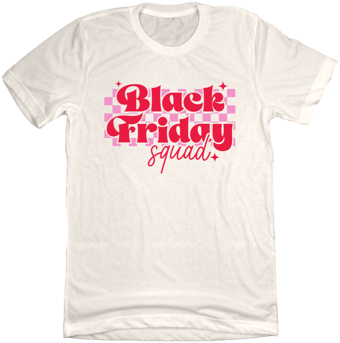 Black Friday Squad Red Text Natural T-shirt Dressing Festive