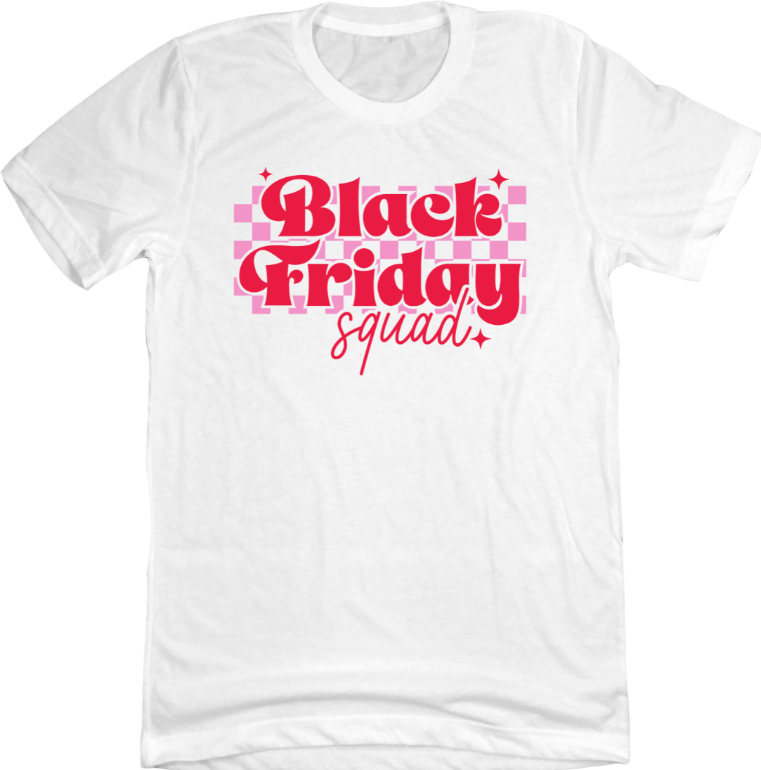 Black Friday Squad Red Text White T-shirt Dressing Festive