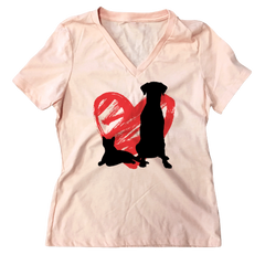 Cat and Dog Love Pink T-shirt Dressing Festive