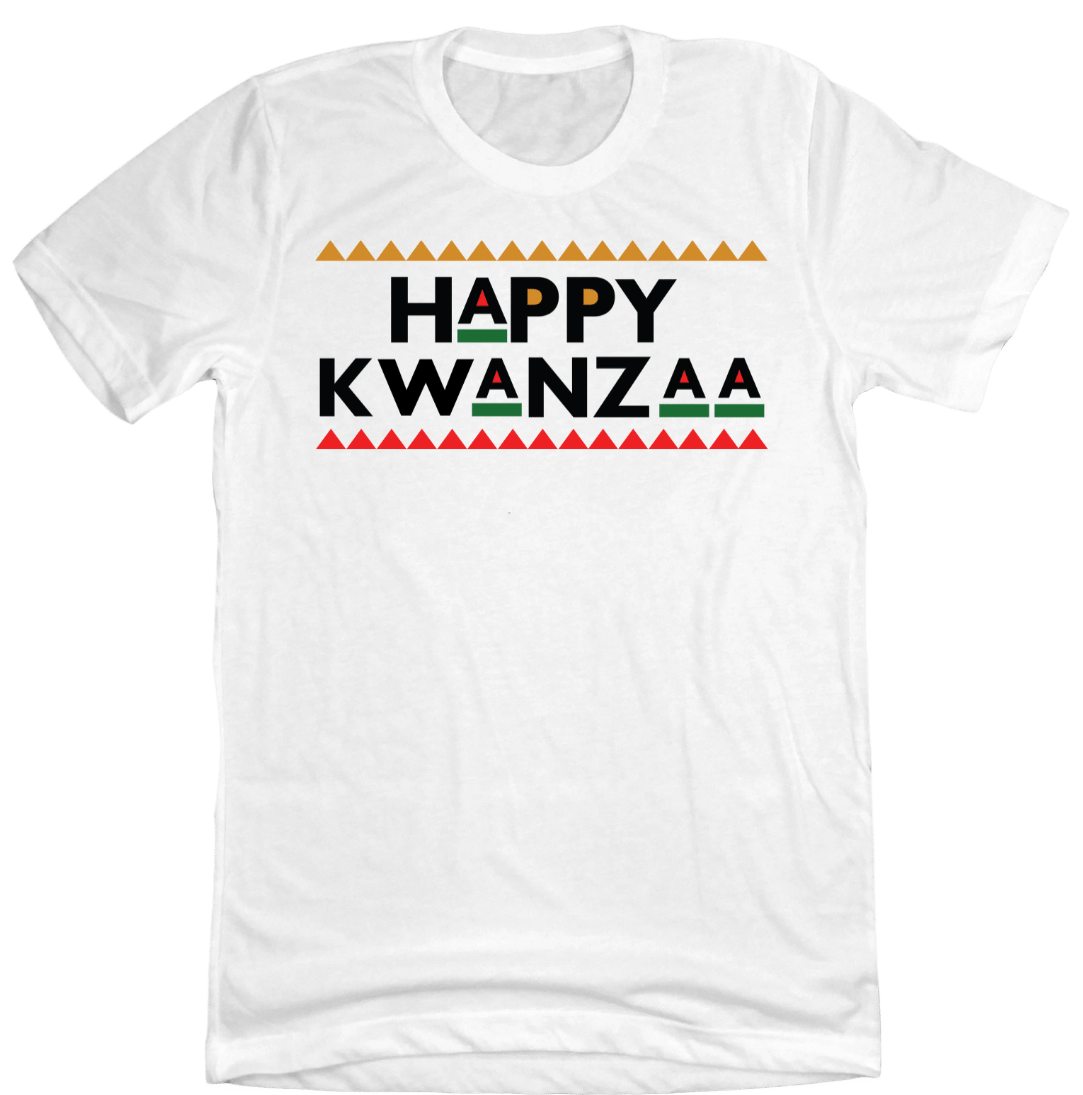 Celebrate Kwanza Dressing Festive  white T-shirt