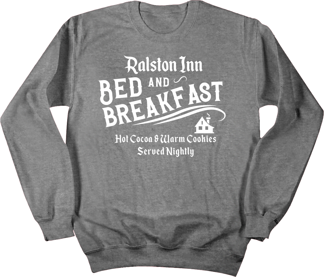Ralston Inn Bed & Breakfast Dressing Festive grey crewneck