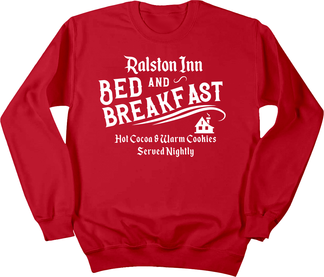 Ralston Inn Bed & Breakfast Dressing Festive red crewneck