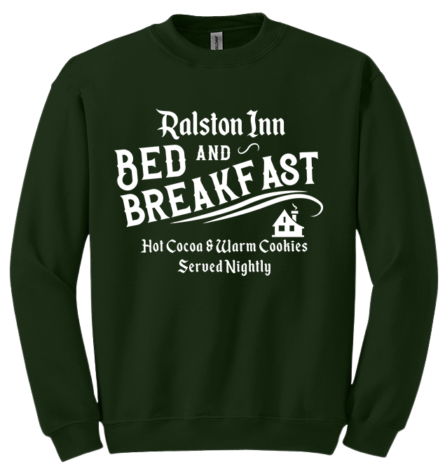 Ralston Inn Bed & Breakfast Dressing Festive green crewneck