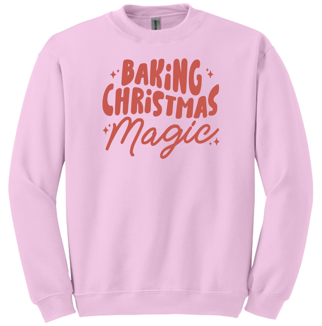 Baking Christmas Magic Dressing Festive pink Crewneck