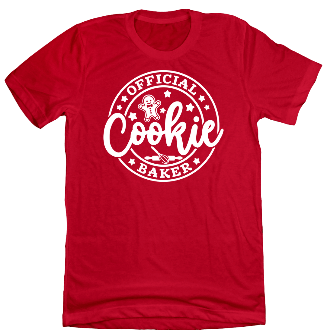Official Cookie Baker Dressing Festive red T-shirt