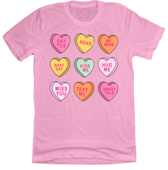 Conversation Hearts Dressing Festive Pink T-shirt