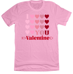 I Love You Valentine Dressing Festive Pink T-shirt