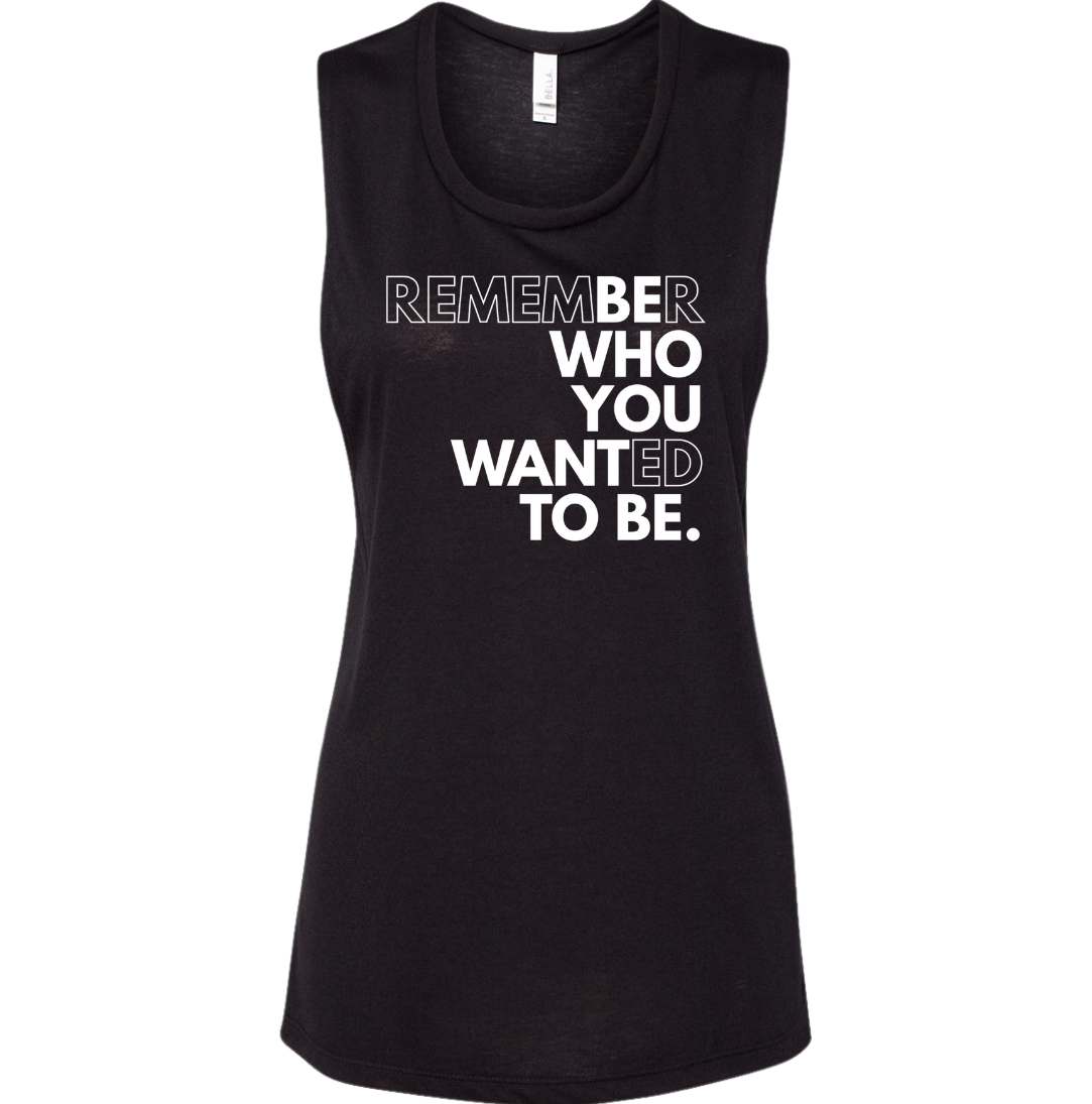 Be Who You Want to Be Dressing Festive black tank