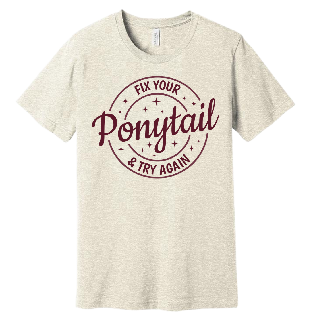 Fix Your Ponytail Dressing Festive oatmeal T-shirr