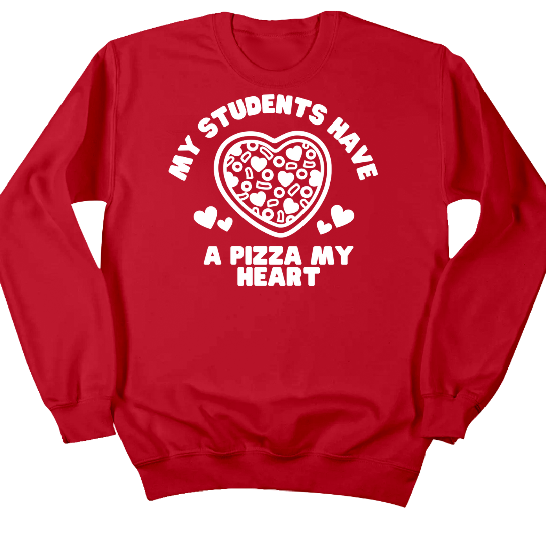 Students Pizza My Heart Dressing Festive red crew