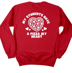 Students Pizza My Heart Dressing Festive red crew