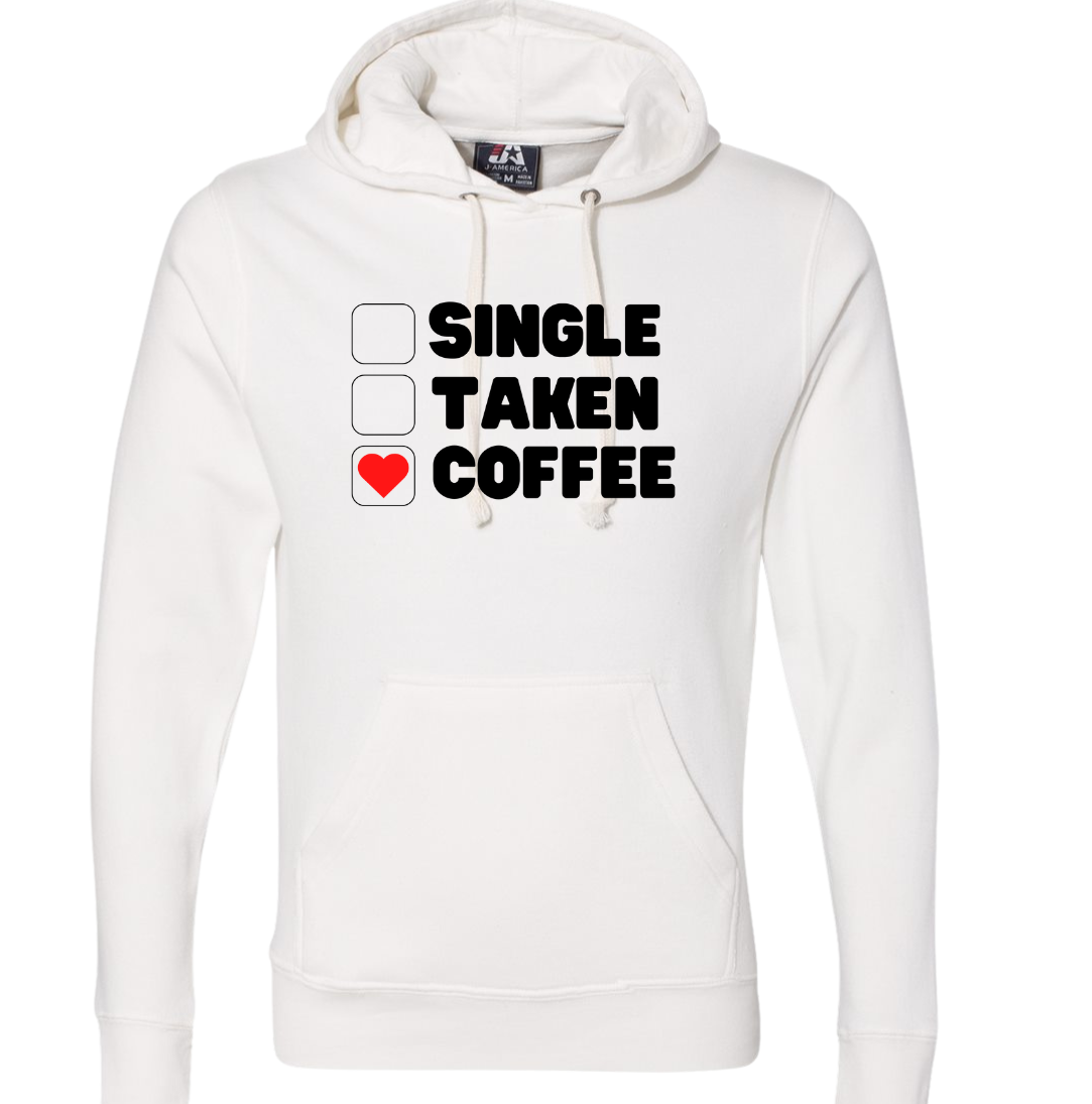 Single Taken Coffee Dressing Festive white hoodie