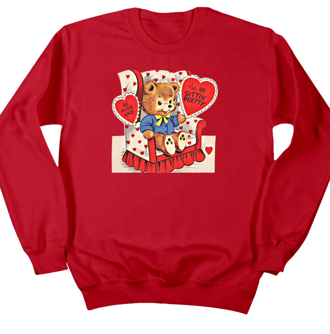 Vintage Valentine's Bear red crew Dressing Festive