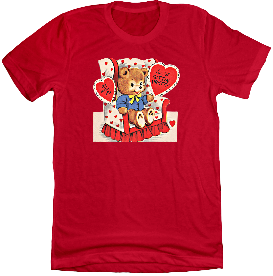 Vintage Valentine's Bear dressing festive red tee