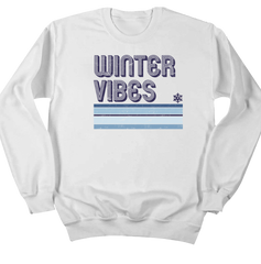 Winter Vibes Dressing Festive white crew