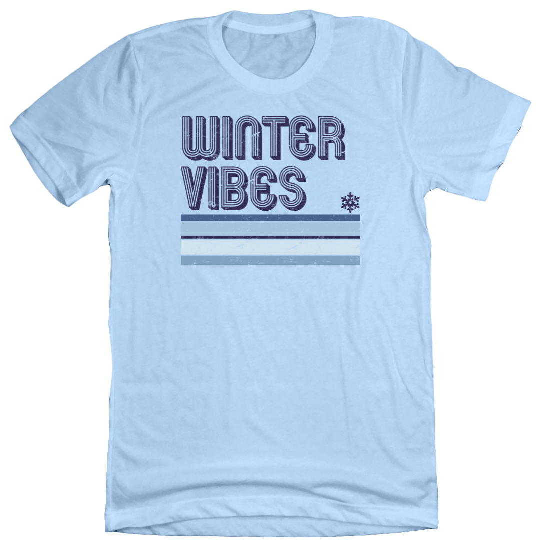 Winter Vibes Dressing Festive light blue tee