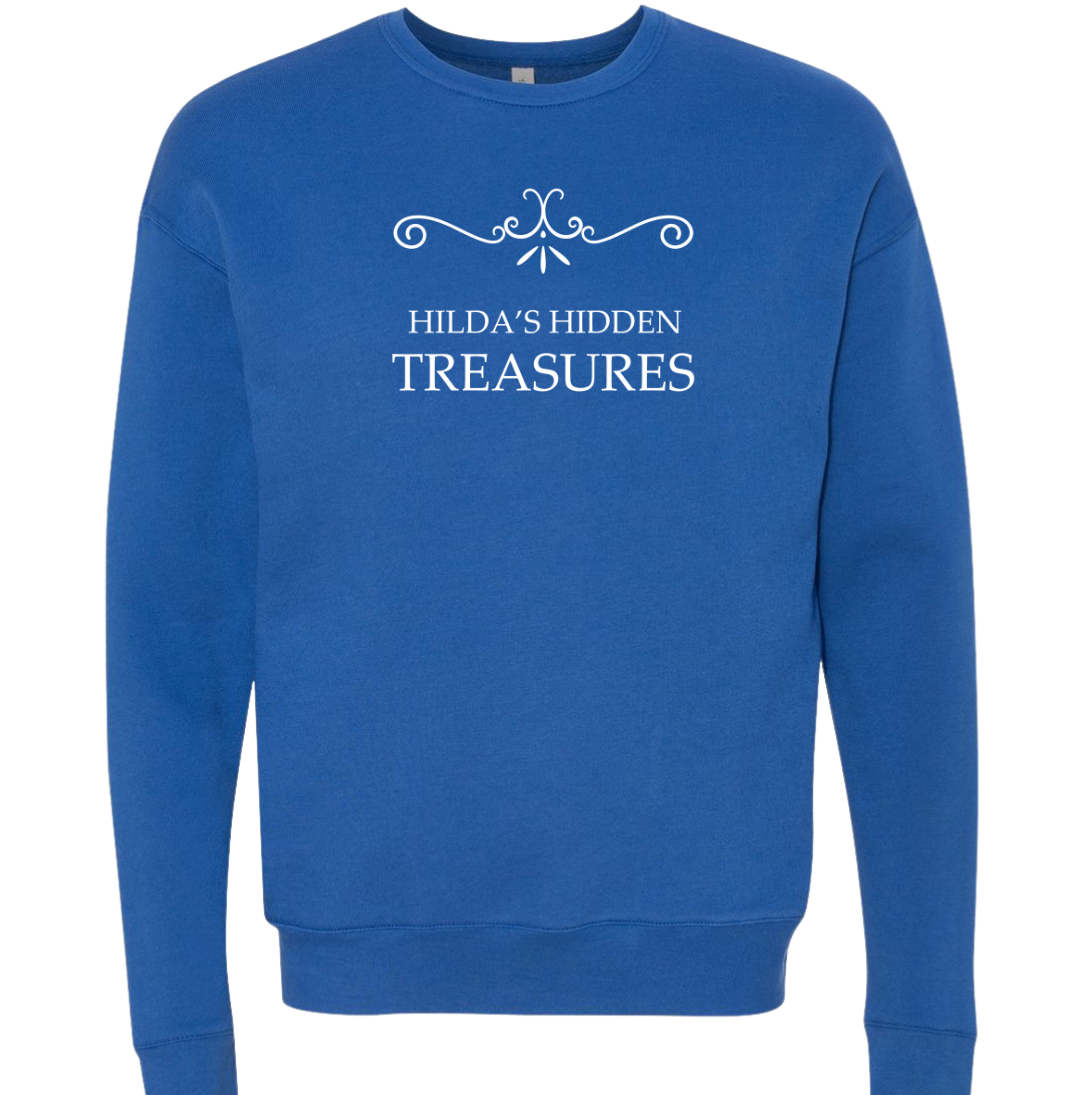 Hilda's Hidden Treasures Dressing Festive blue crew