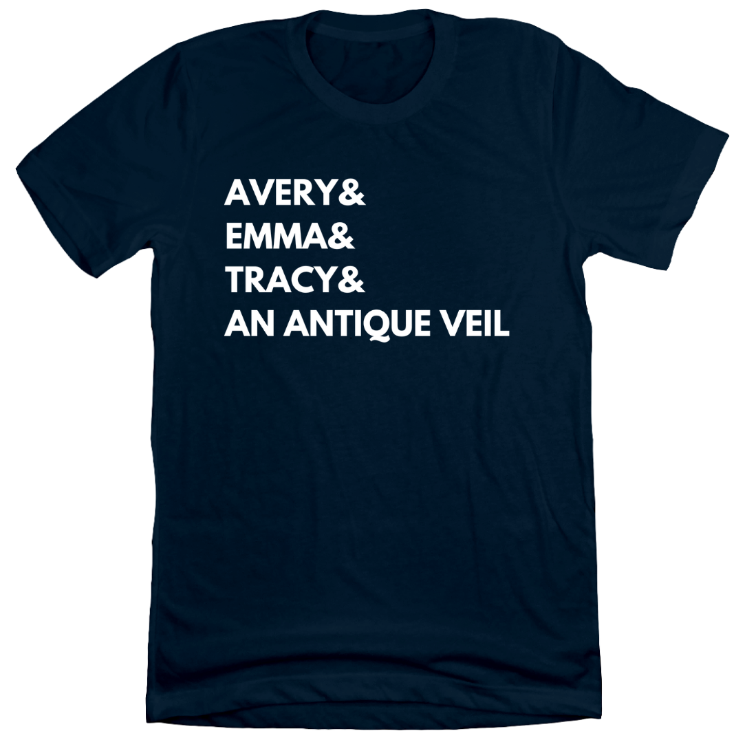 Wedding Veil Names Dressing Festive navy tee