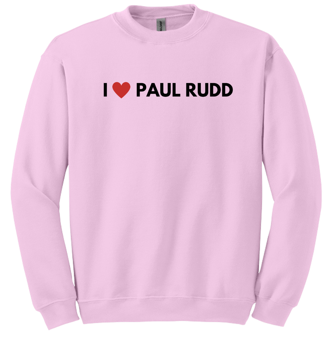I Heart Paul Rudd Dressing Festive pink crew