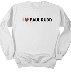 I Heart Paul Rudd Dressing Festive white crew