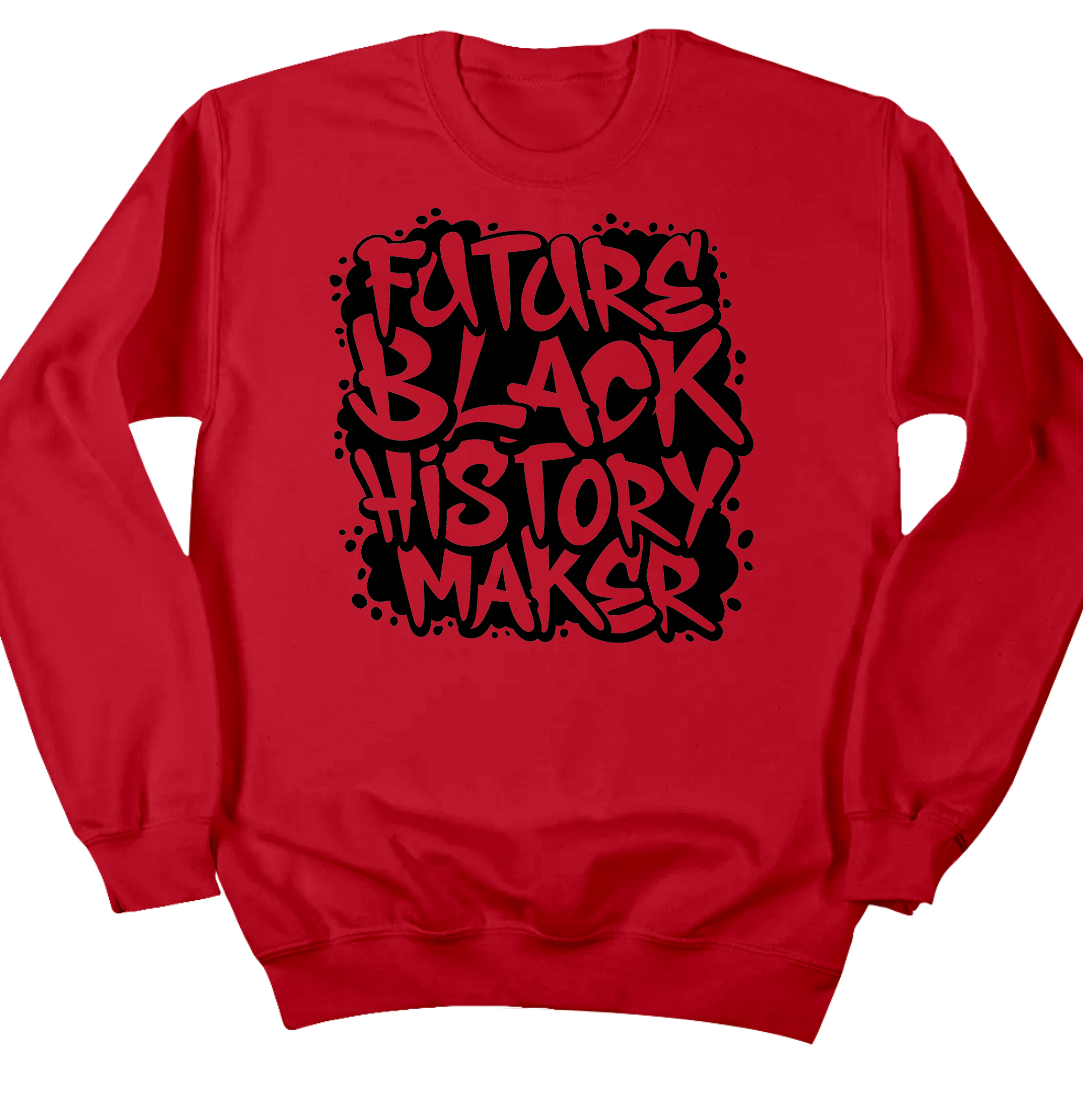 Future Black History Maker Dressing Festive red crew