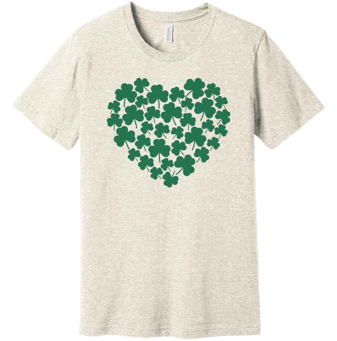 Shamrock Heart Dressing Festive oatmeal T-shirt