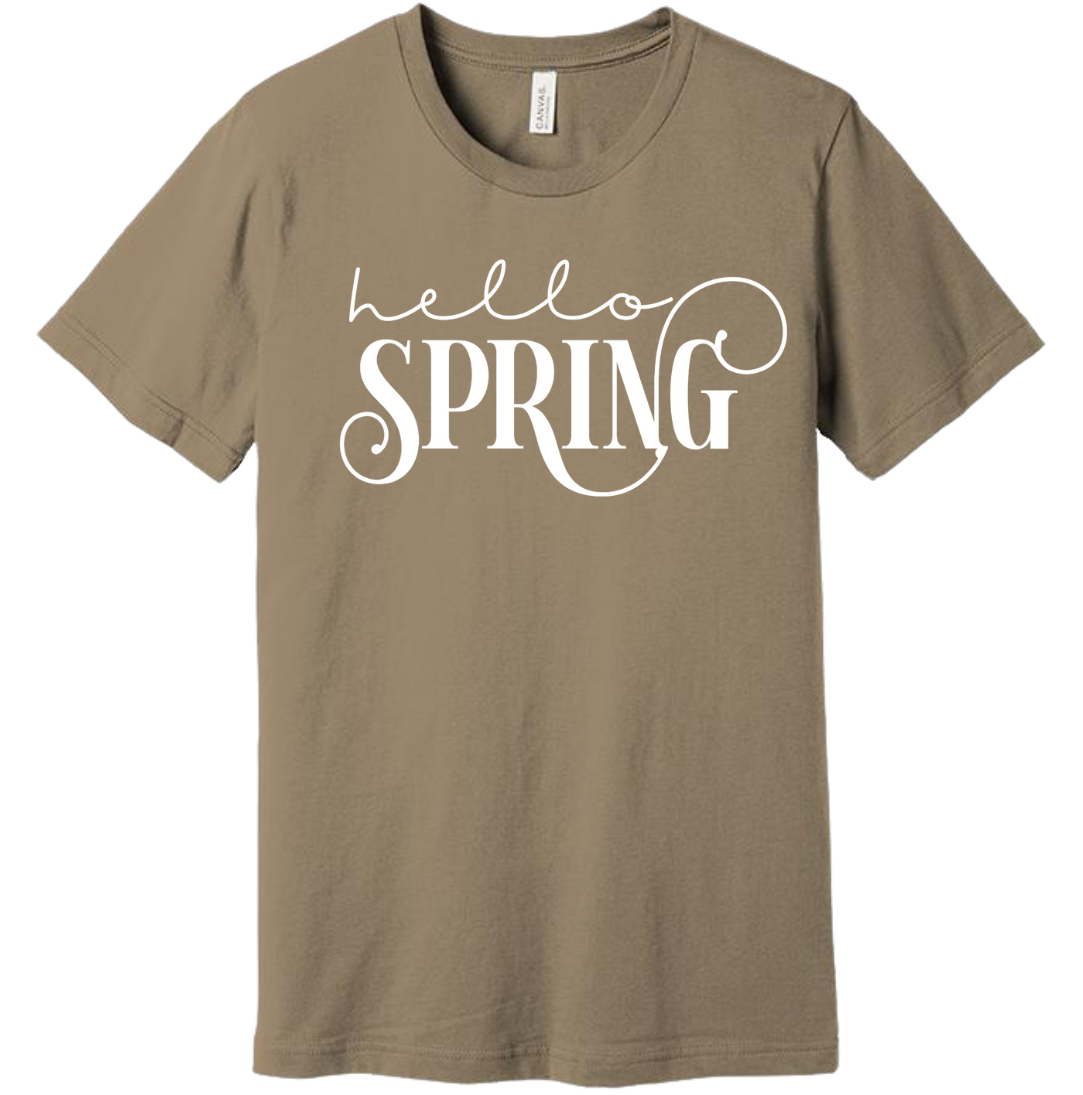 Hello Spring Dressing Festive T-shirt tan