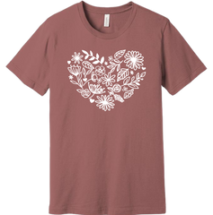 Flower Heart Dressing Festive T-shirt mauve