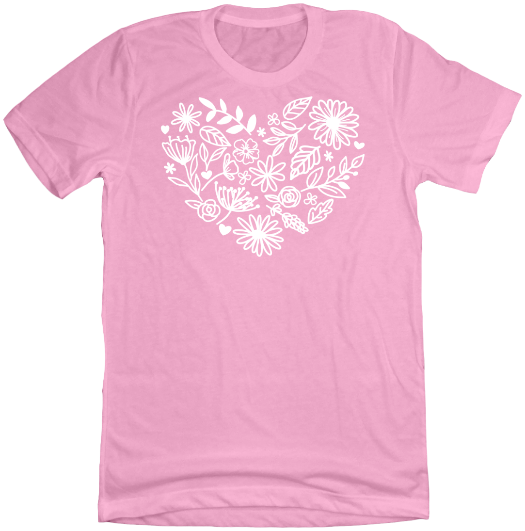 Flower Heart Dressing Festive T-shirt pink