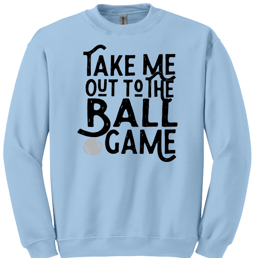 Take Me Out to the Ball Game Dressing Festive light blue crew