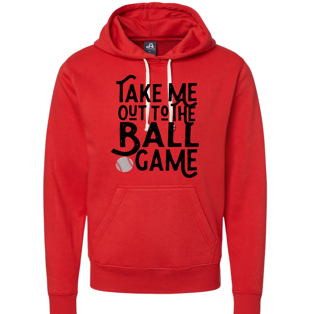 Take Me Out to the Ball Game Dressing Festive  red hoodie