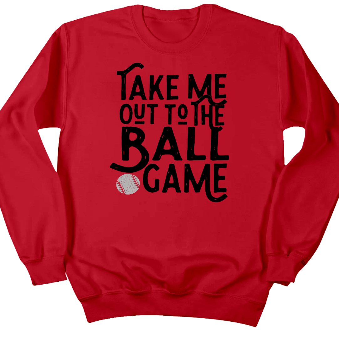 Take Me Out to the Ball Game Dressing Festive  red crew