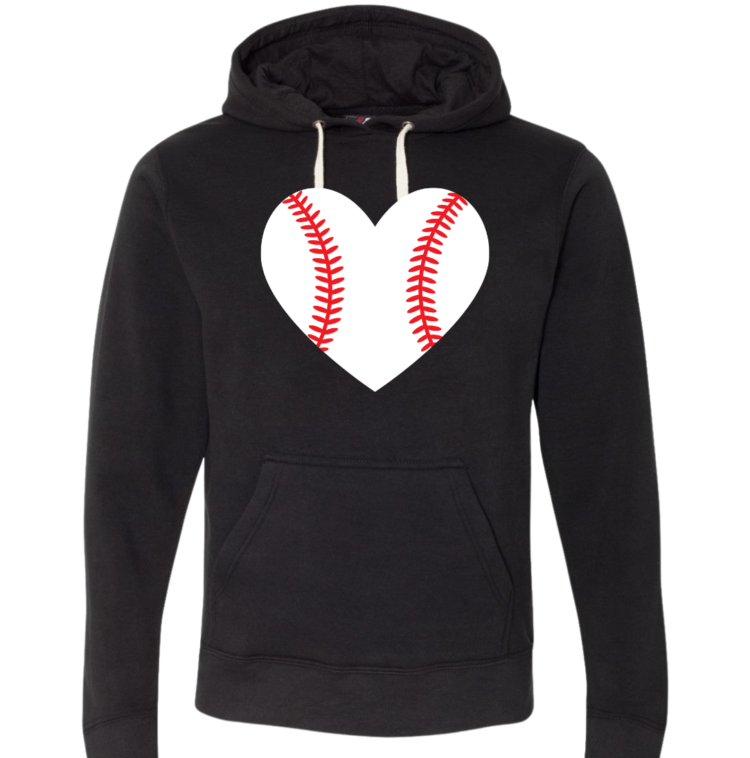 Baseball Heart Dressing Festive black hoodie