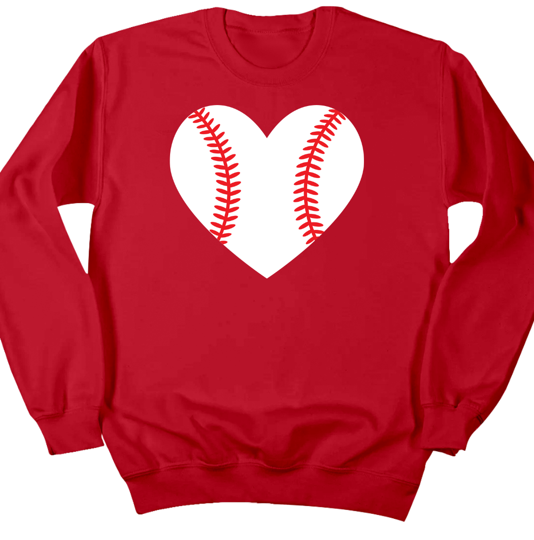 Baseball Heart Dressing Festive red crew